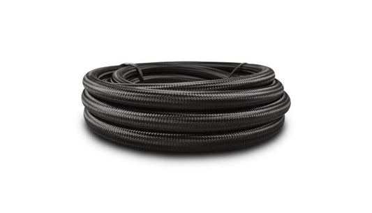 Vibrant Performance 11966 10ft Roll of Black Nylon Braided Flex Hose; AN Size: -6; Hose ID: 0.34";