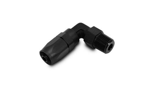 Vibrant Performance 26904 Male Hose End Fitting, 90 Degree; Size: -8AN; Pipe Thread: 3/8" NPT