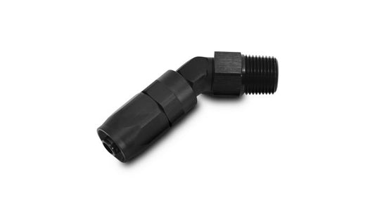 Vibrant Performance 26404 Male Hose End Fitting, 45 Degree; Size: -8AN; Pipe Thread 3/8" NPT