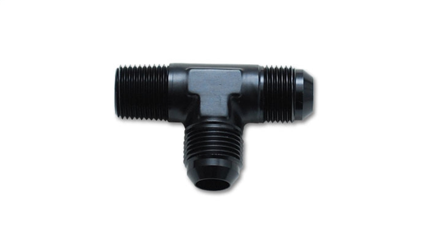 Vibrant Performance Male Flare Tee with Pipe On Run Adapter Fitting; Size: -10AN x 1/2" NPT