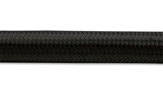 Vibrant Performance 10ft Roll of Black Nylon Braided Flex Hose; AN Size: -4; Hose ID: 0.22";