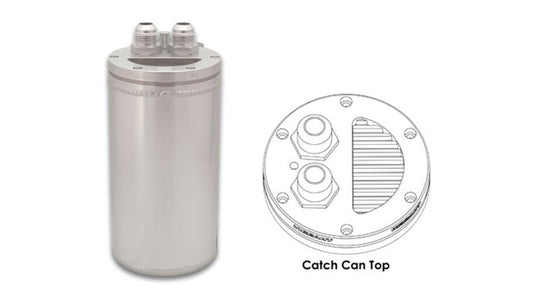 Vibrant Performance Universal Catch Can, Recessed S.S. Filter Top - Anodized Silver